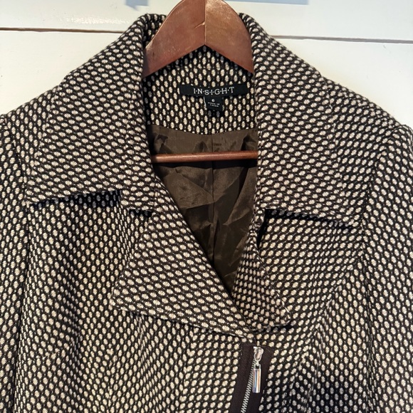 Insight brown tweed moto jacket blazer. Size: 6 - Picture 2 of 10
